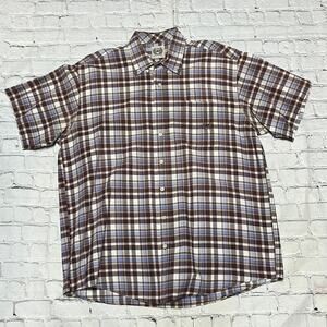 Cinch Button Down Top L Short Sleeve